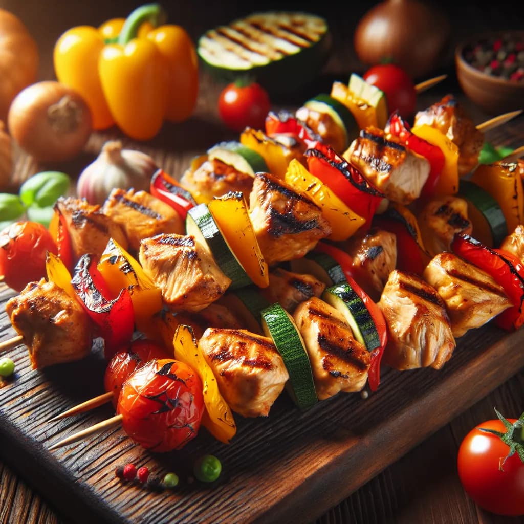 Grilled Chicken and Veggie Skewers