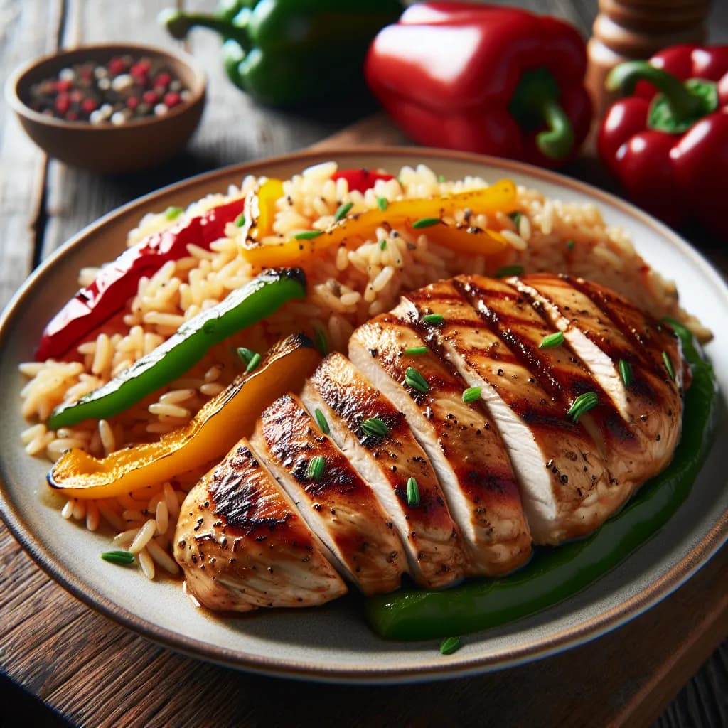 Grilled Chicken with Bell Pepper Rice