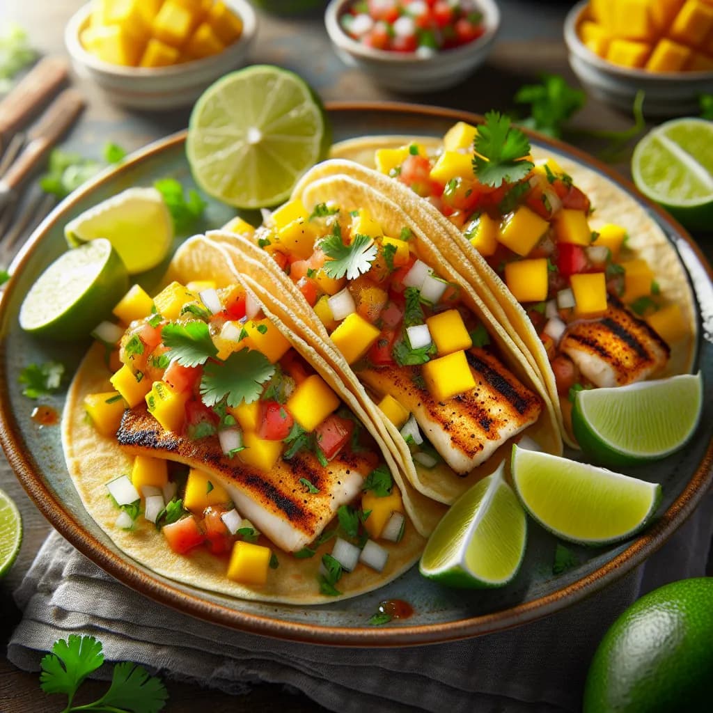 Grilled Fish Tacos with Mango Salsa