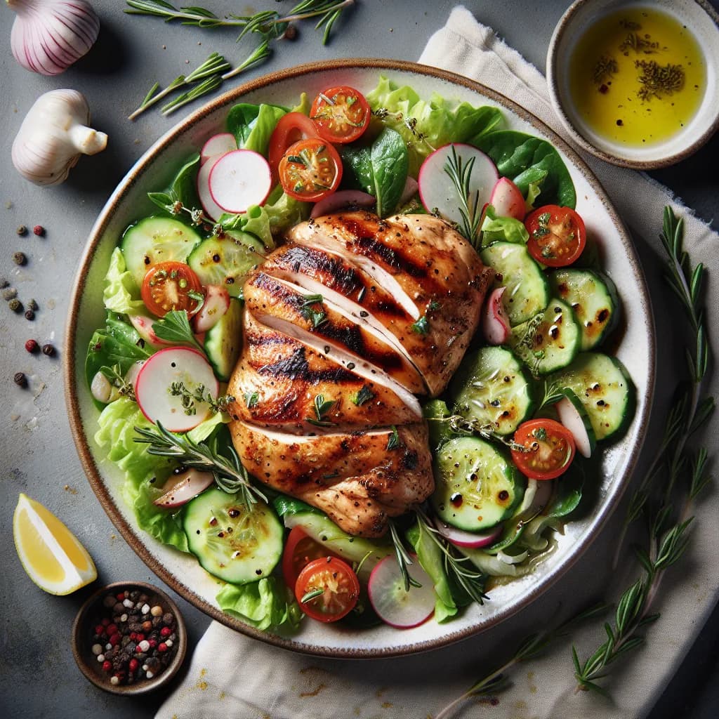 Grilled Lemon Herb Chicken Salad