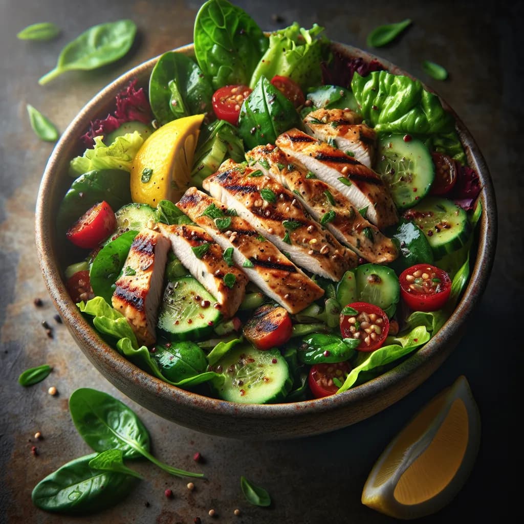 Grilled Lemon Herb Chicken Salad