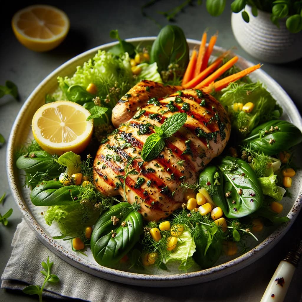Grilled Lemon Herb Chicken Salad
