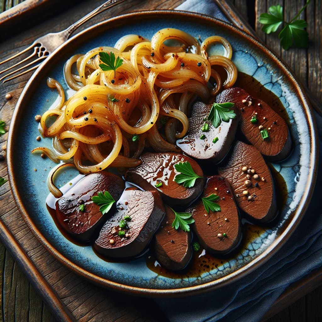 Grilled Liver with Onions