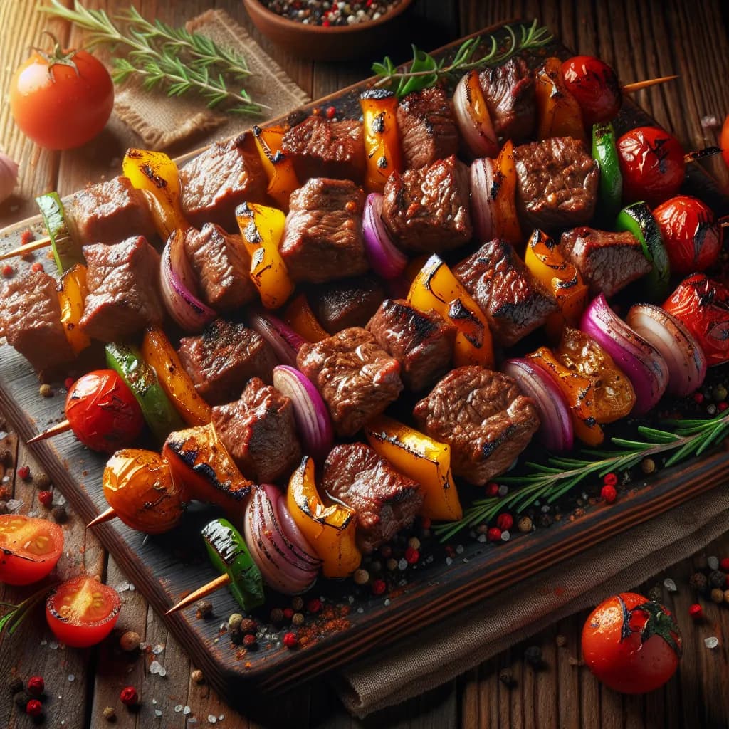 Grilled Marinated Beef Skewers