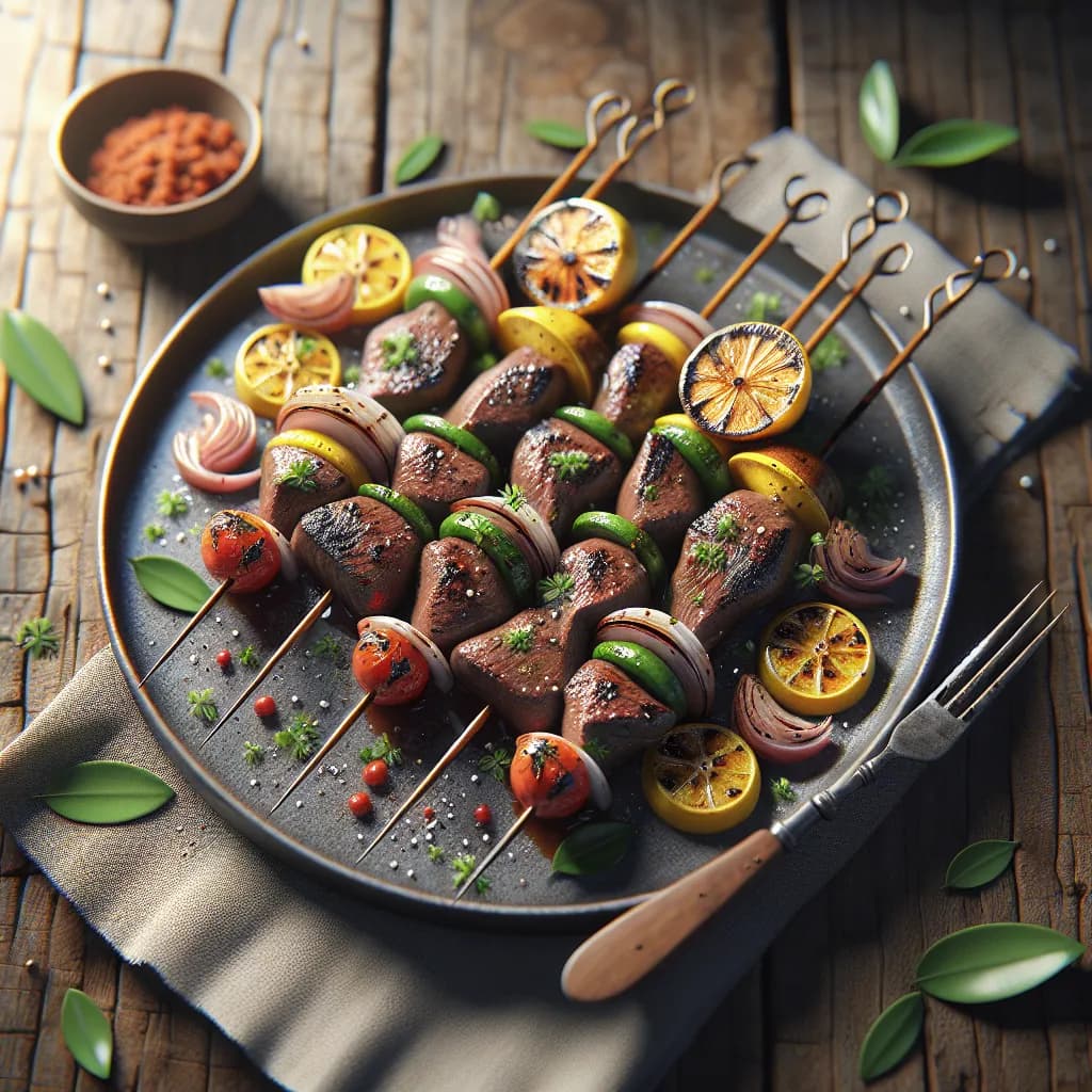 Grilled Mutton Liver Skewers