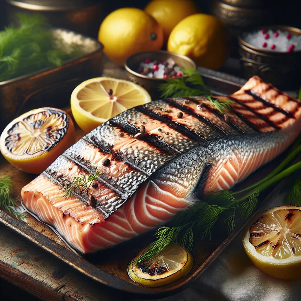 Grilled Salmon with Lemon and Dill