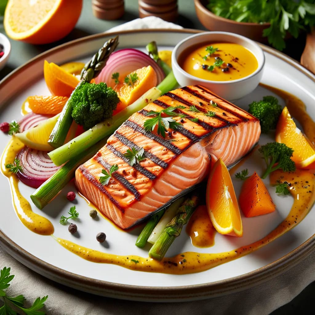 Grilled Salmon with Orange Sauce