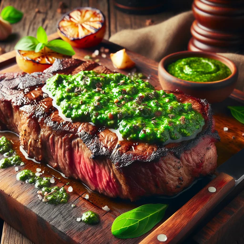 Grilled Sirloin Steak with Chimichurri
