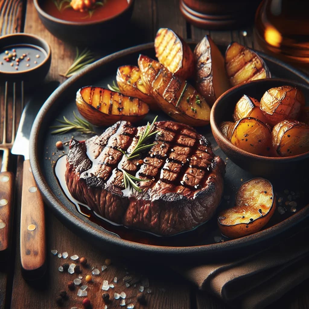 Grilled Steak with Roasted Potatoes