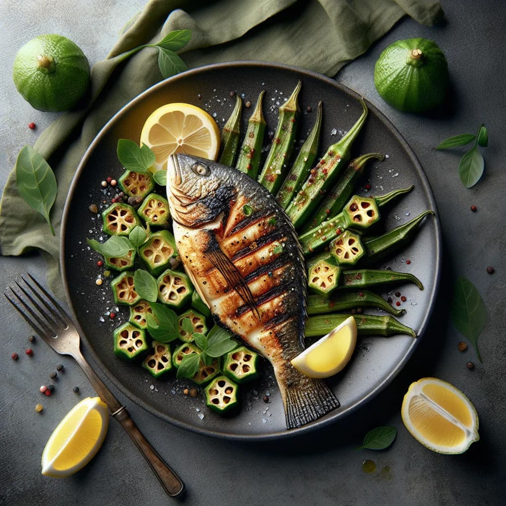 Grilled Tilapia with Okra