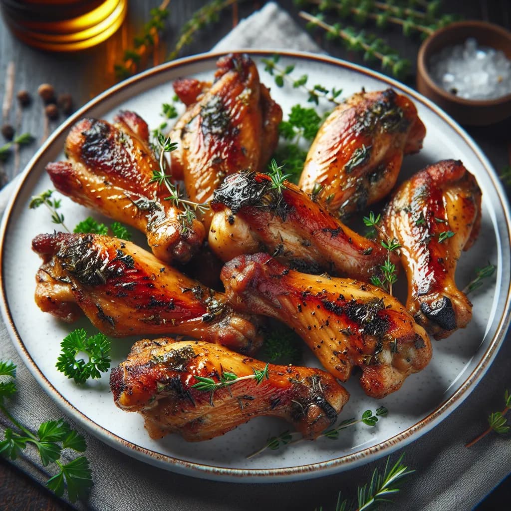 Grilled Turkey Wings with Herb Marinade