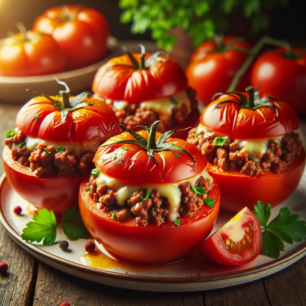 Ground Beef Stuffed Tomatoes