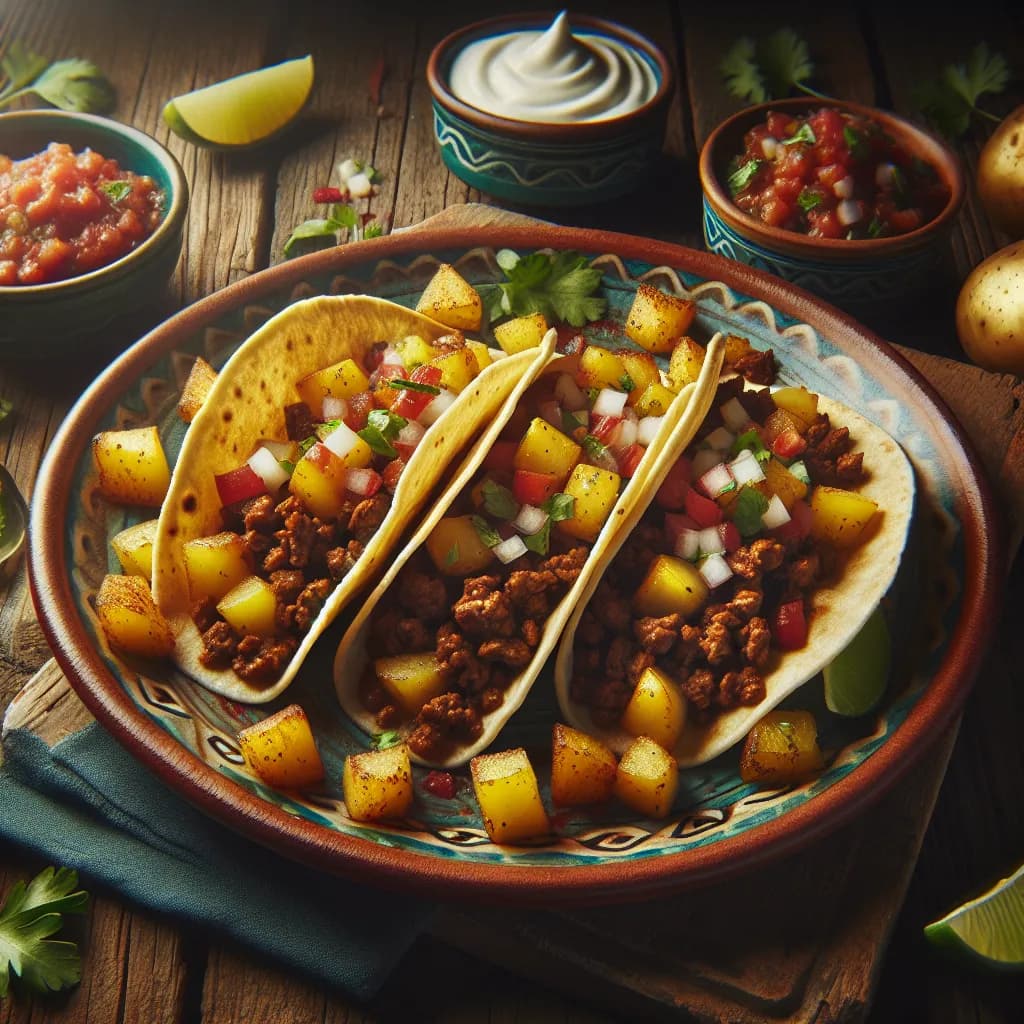 Ground Beef and Potato Tacos