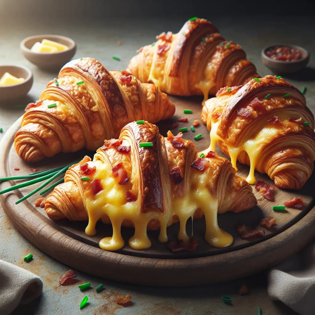 Gruyere and Bacon Stuffed Croissants