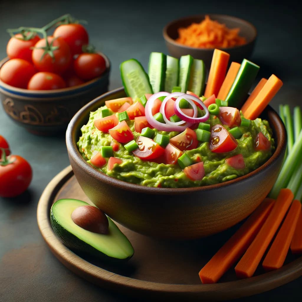 Guacamole con Zanahorias y Pepino