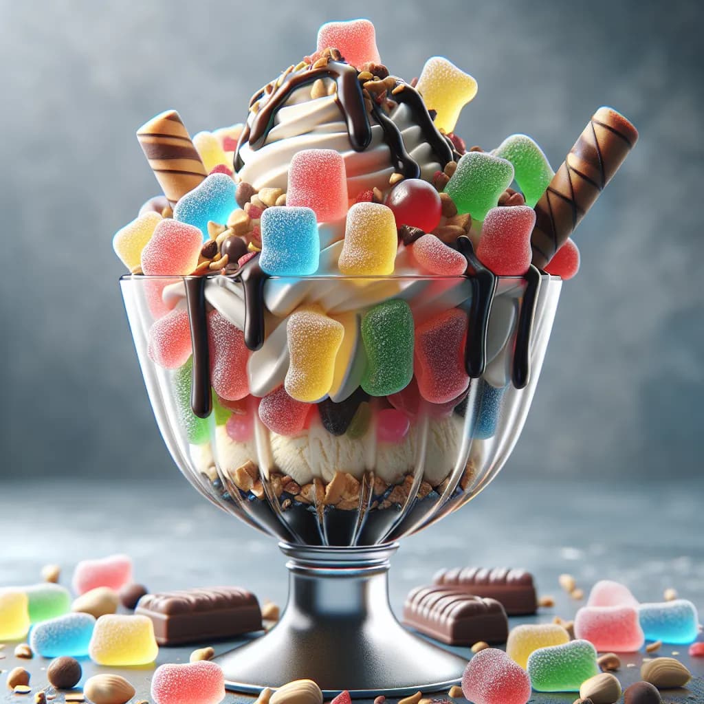 Gummy Candy Ice Cream Sundae