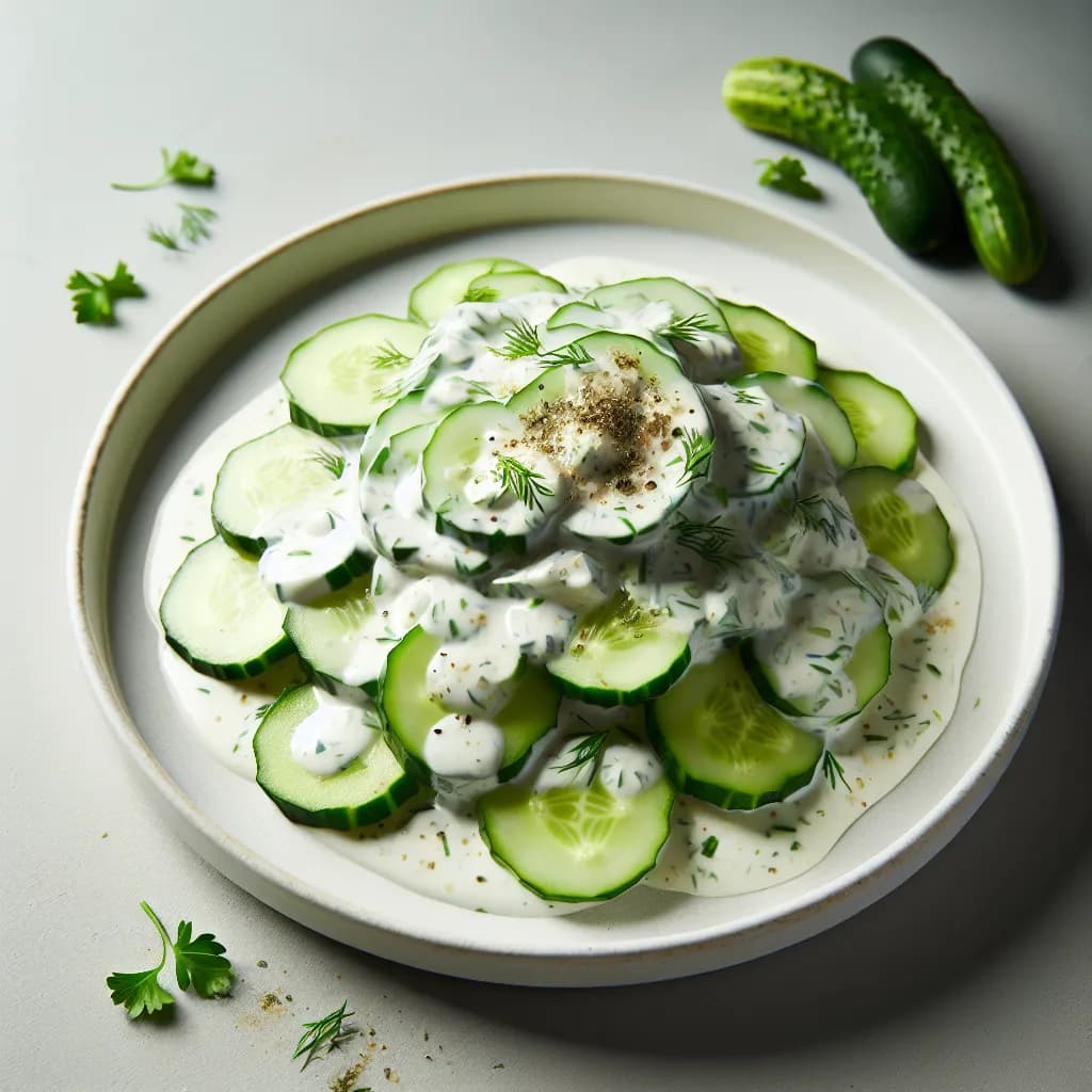 Gurkensalat mit Joghurt-Dressing