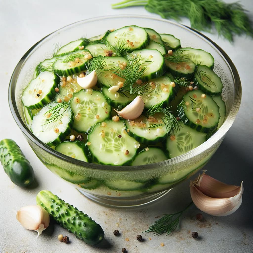 Gurkensalat mit Knoblauch
