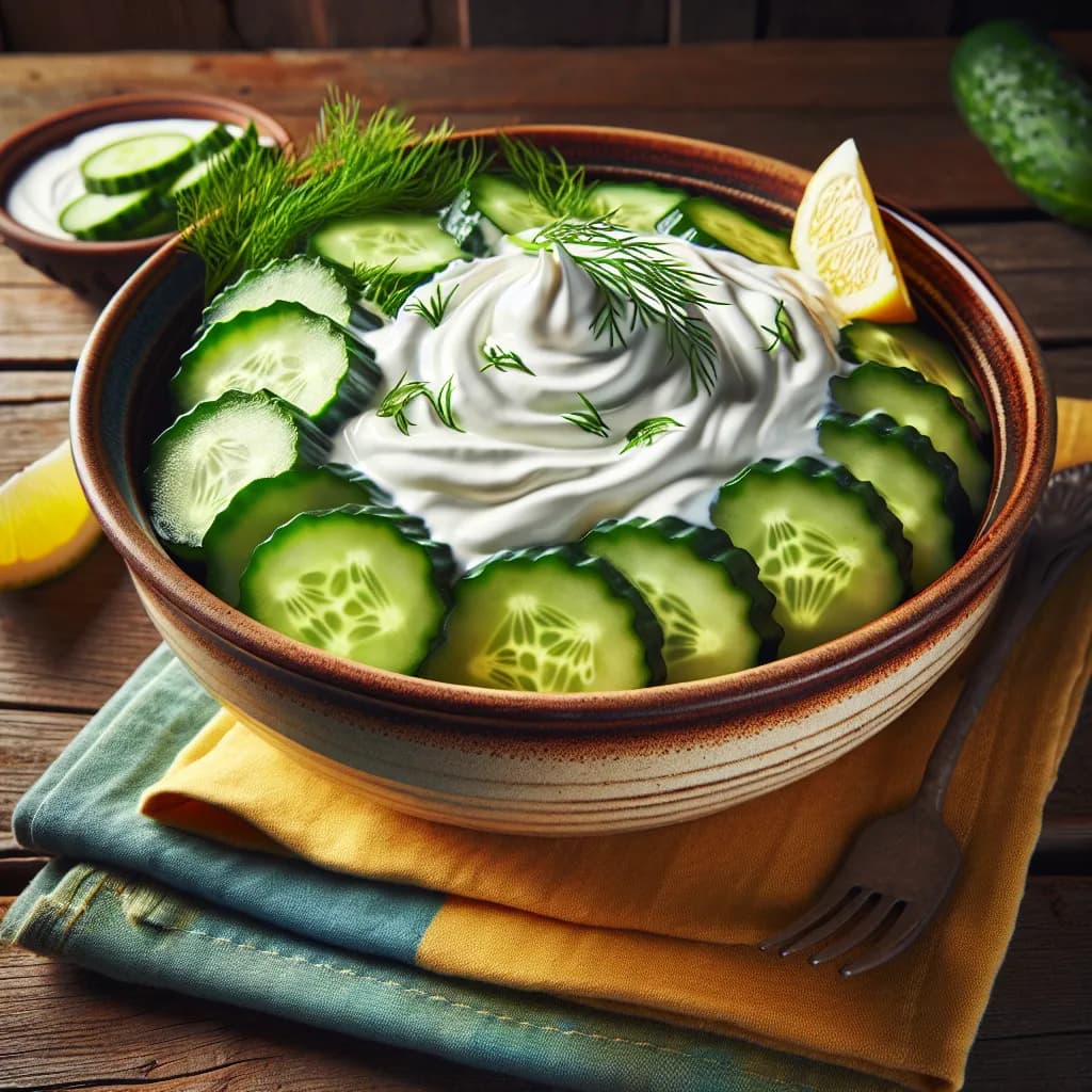 Gurkensalat mit Sauerrahm
