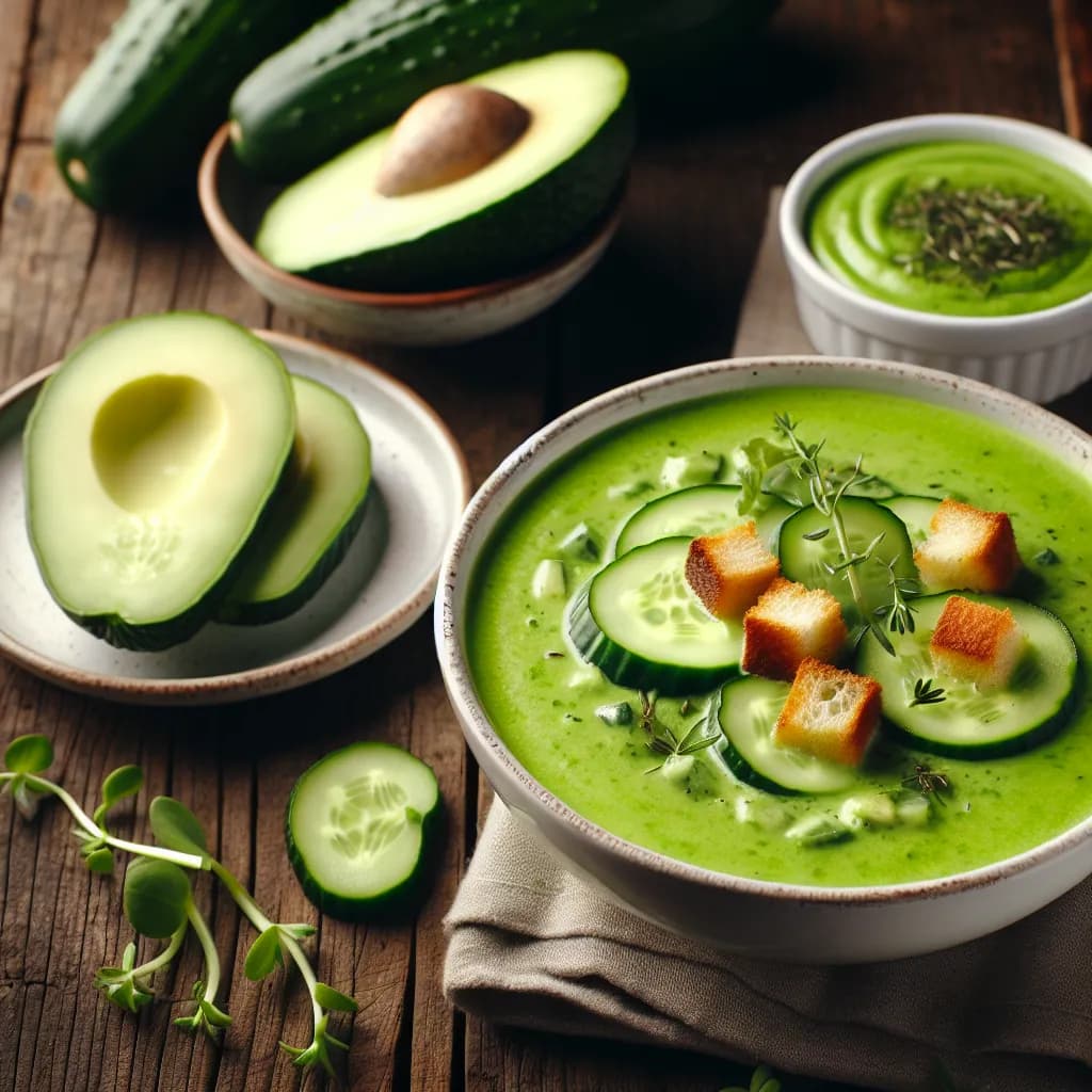 Gurkensuppe mit Avocado