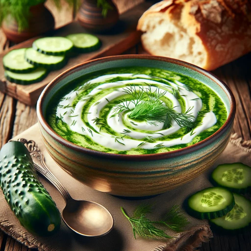 Gurkensuppe mit Dill und Joghurt