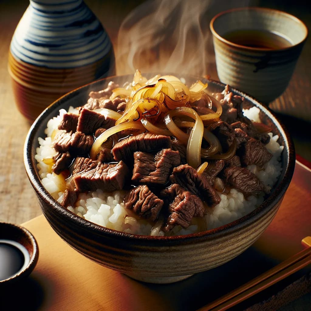 Gyudon - Japanisches Rindfleisch auf Reis