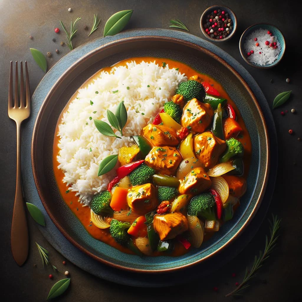 Hähnchen-Curry mit Reis