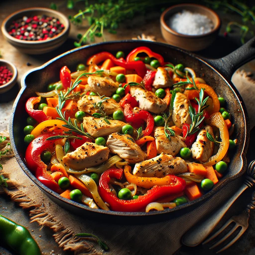 Hähnchen-Gemüse-Pfanne