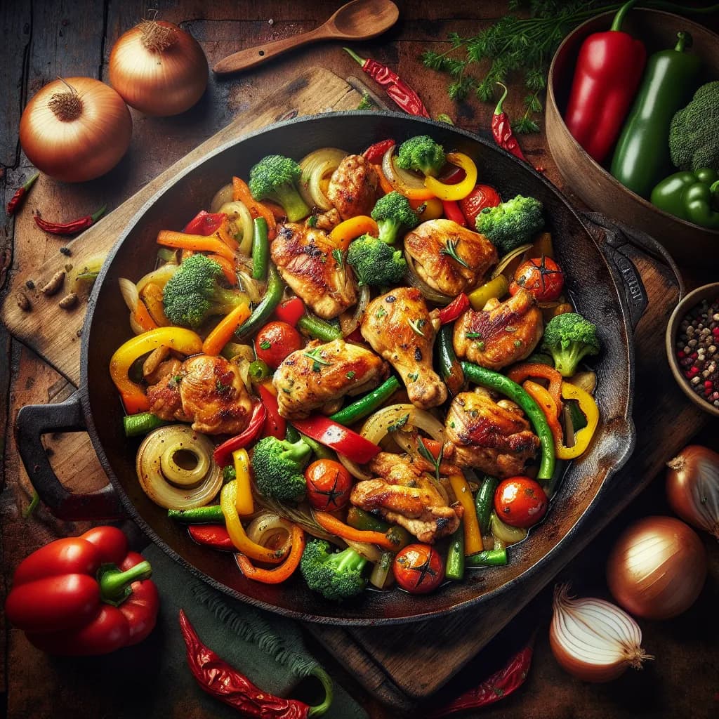 Hähnchen-Gemüse-Pfanne