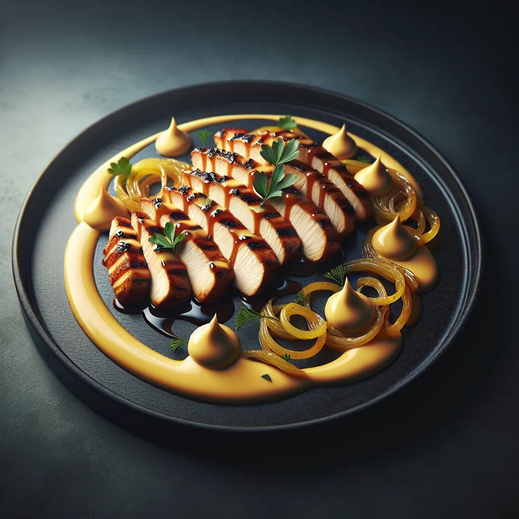 Hähnchen-Geschnetzeltes mit Zwiebel und Hollandaise