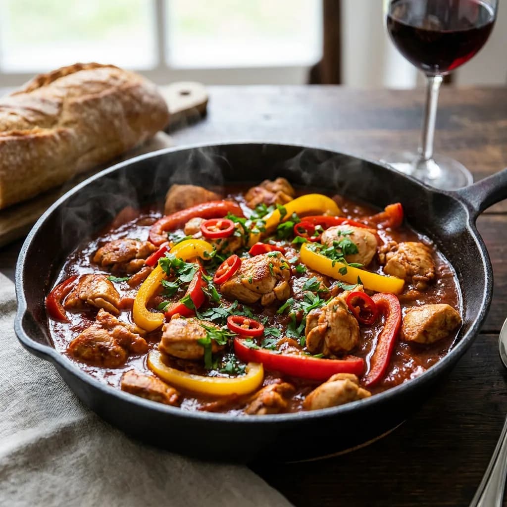 Hähnchen-Letscho mit geräuchertem Paprika