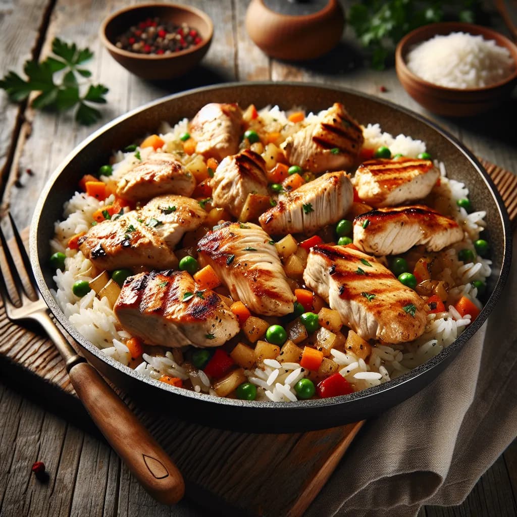 Hähnchen-Reis-Pfanne