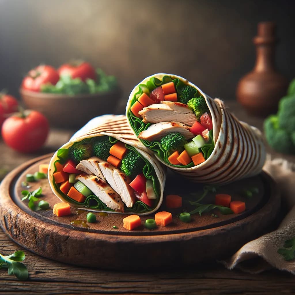 Hähnchen-Wraps mit Gemüse