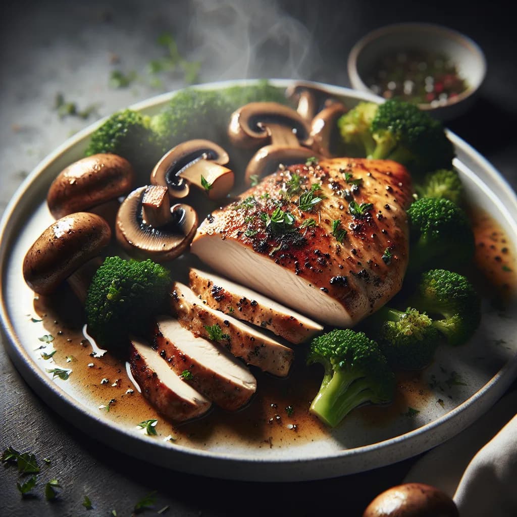 Hähnchenbrust mit Brokkoli und Champignons