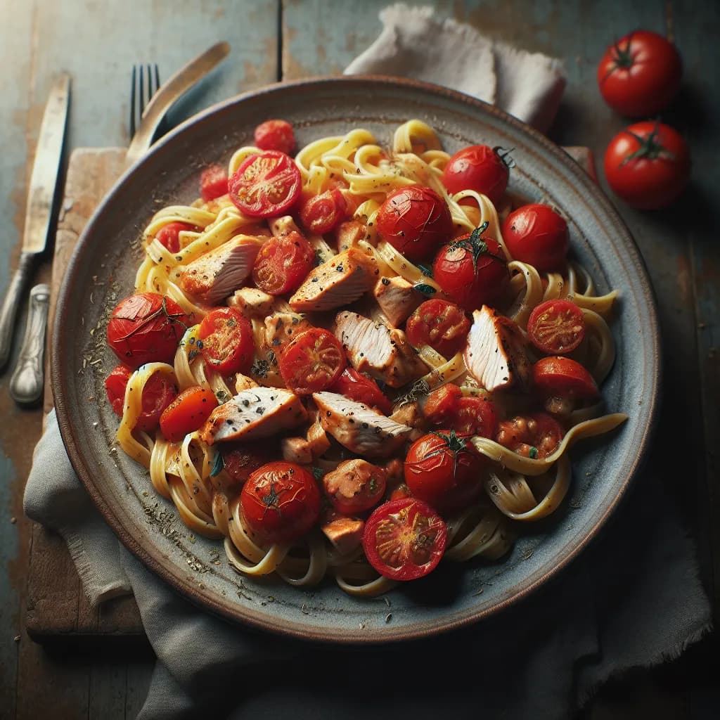 Hühnchen-Tomaten-Pasta