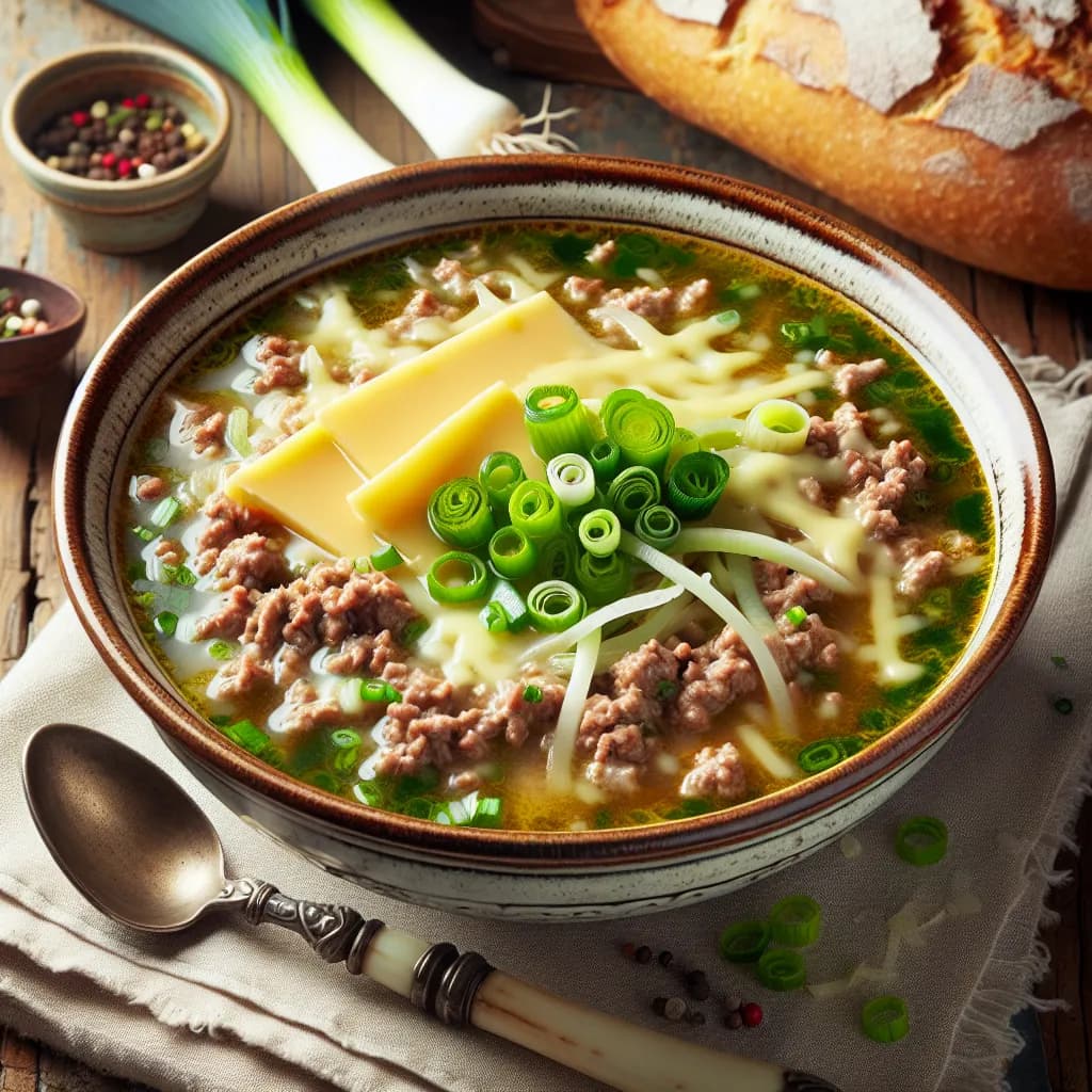 Hackfleisch Käse Lauch Suppe
