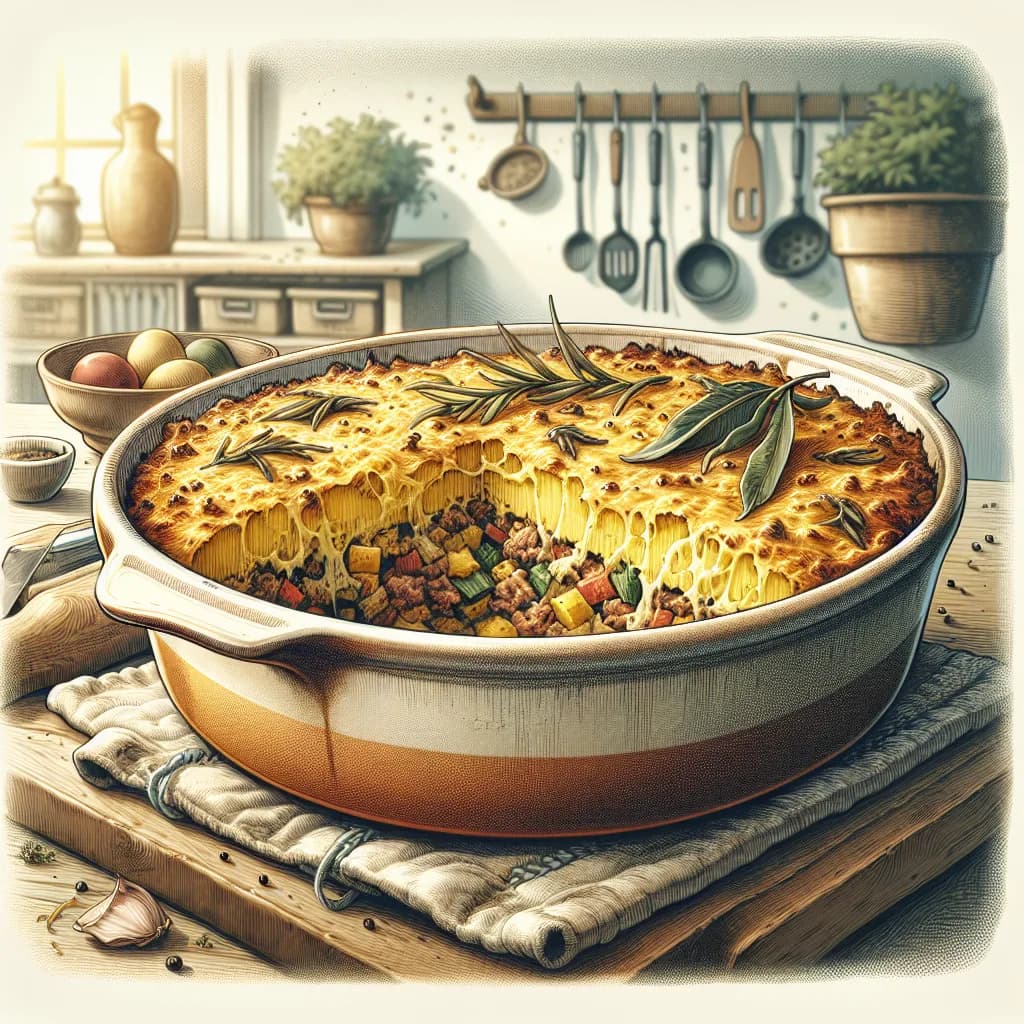 Hackfleisch-Polenta-Auflauf