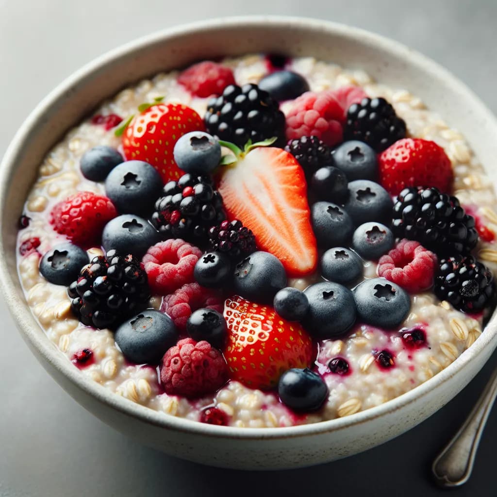 Haferflockenporridge mit Beeren