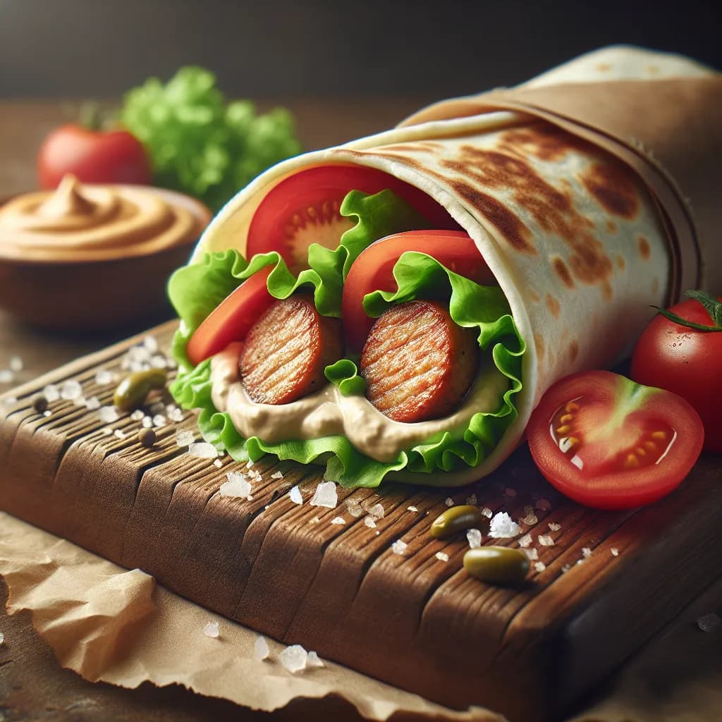 Halal Chicken Sausage Wrap