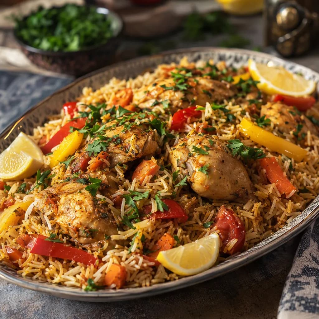 Halal Chicken and Vegetable Rice Pilaf