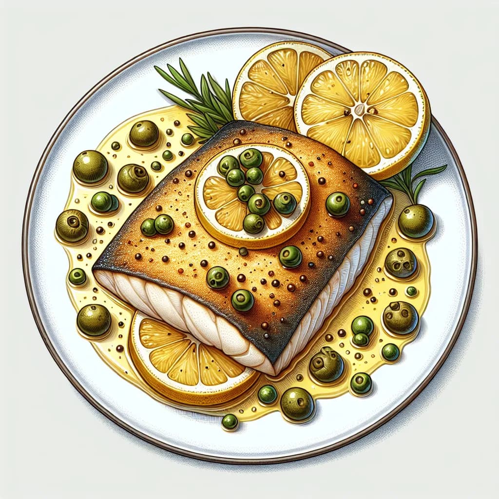 Halibut with Lemon Caper Sauce