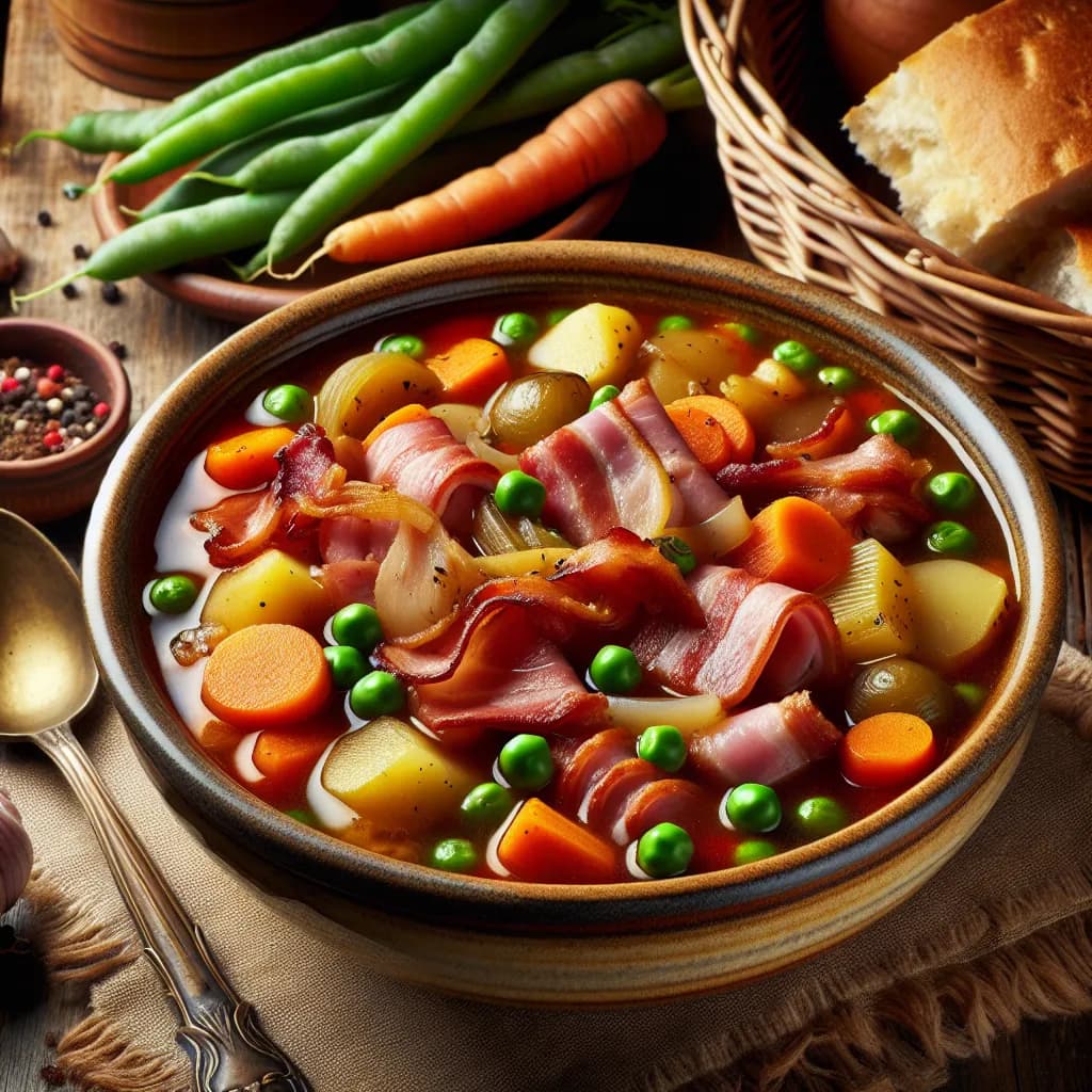 Ham and Bacon Vegetable Stew
