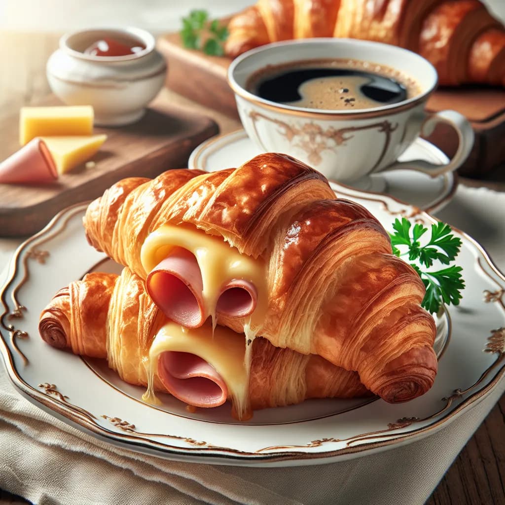 Ham and Cheese Stuffed Croissants