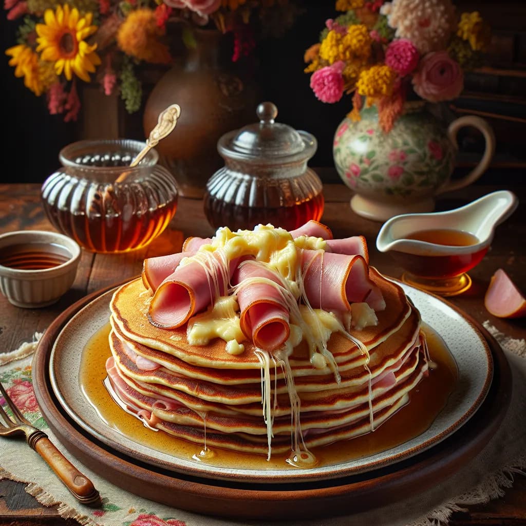 Ham and Cheese Stuffed Pancakes