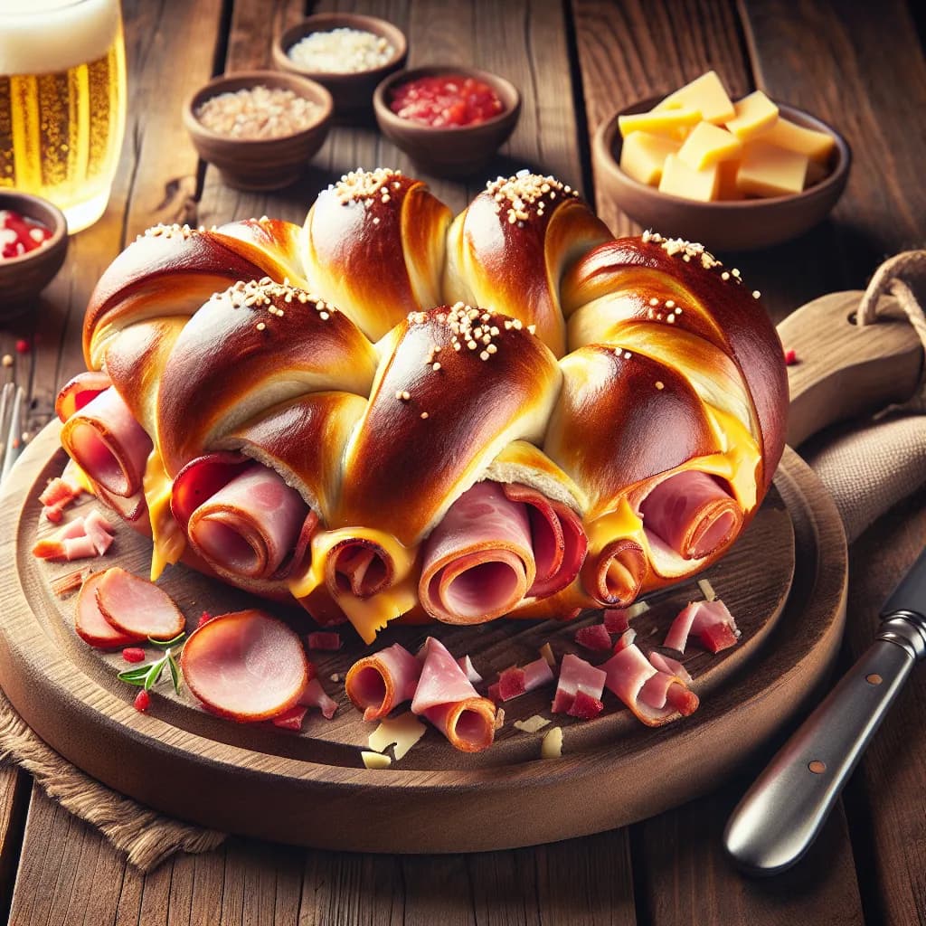 Ham and Cheese Stuffed Pretzels