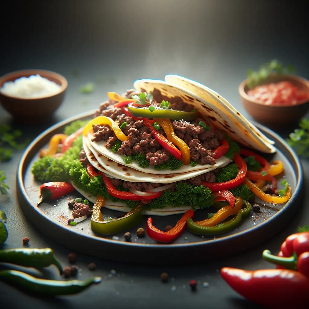 Hamburger and Pepper Fajitas
