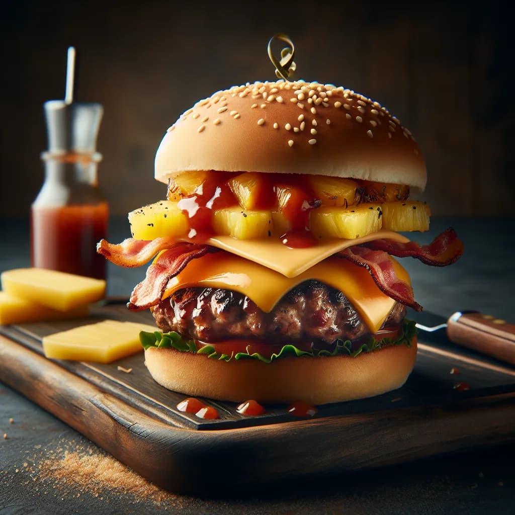 Hamburger con Ananas e Salsa Agropiccante