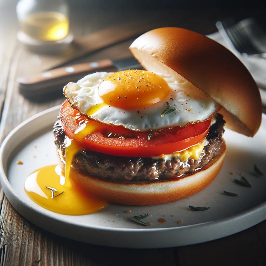 Hamburger con Uova e Pomodoro