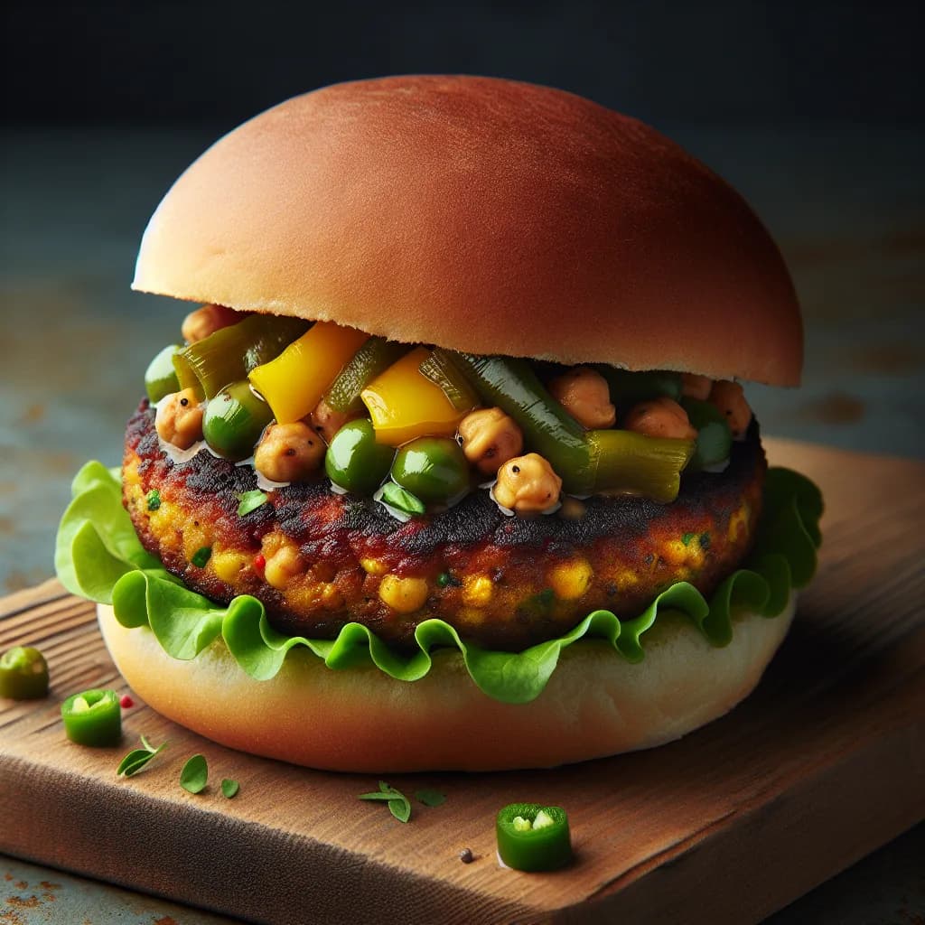 Hamburger di ceci al peperone