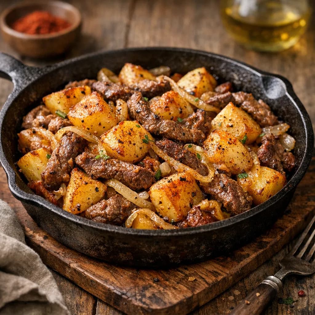 Hearty Potato and Meat Skillet